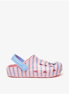 Disney Girls Marie Applique Detail Striped Clogs  - Image 3