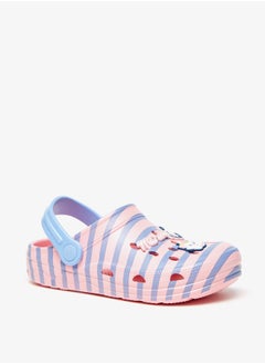 Disney Girls Marie Applique Detail Striped Clogs  - Image 1