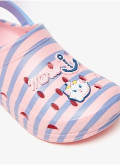 Disney Girls Marie Applique Detail Striped Clogs  - Image 5