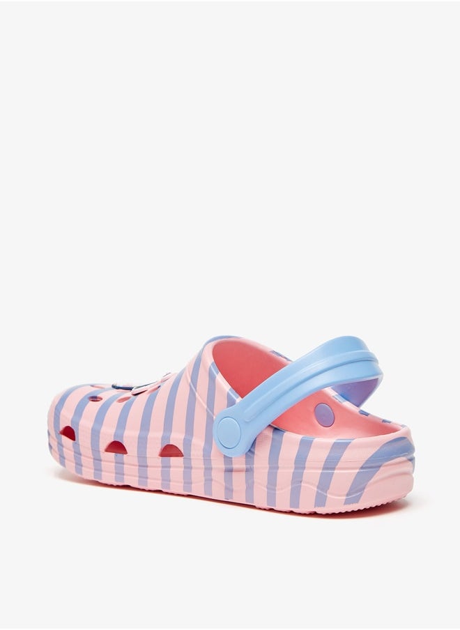 Disney Girls Marie Applique Detail Striped Clogs  - Image 2