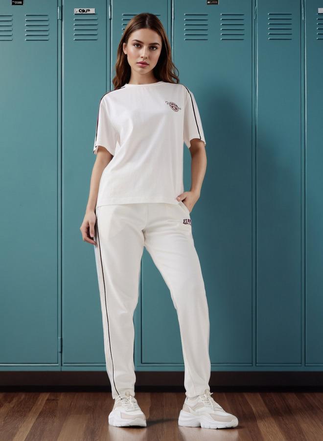 كابا تيشيرت كابا مطرز بياقة دائرية - Image 2