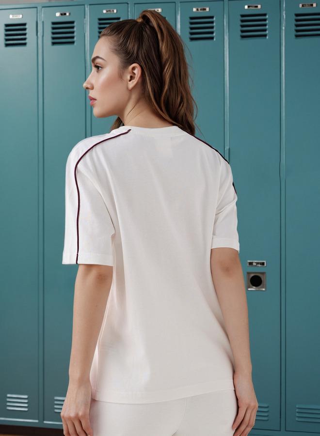 كابا تيشيرت كابا مطرز بياقة دائرية - Image 3