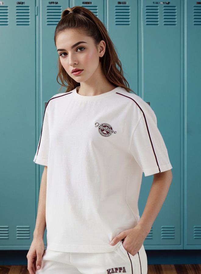 كابا تيشيرت كابا مطرز بياقة دائرية - Image 1