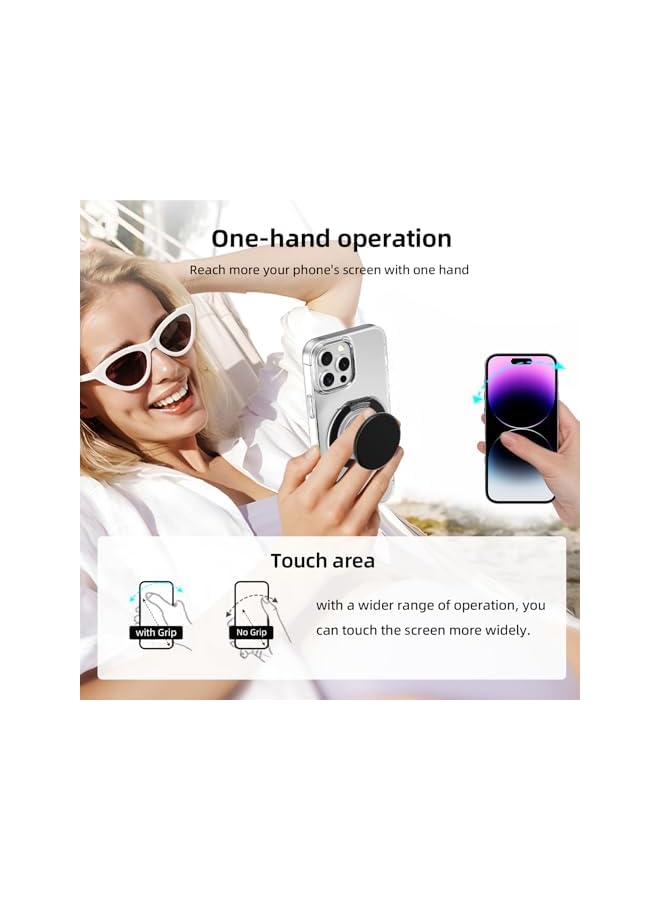 S-TOP Magnetic Phone Grip For Magsafe Phones- Phone Stand- Magnetic Finger Phone Grip- Phone Ring Grip- Magsafe Phone Grip Stand- Ring- Grip- Detachable Phone Grip- Adjustable Phone Grip- Universal - Image 4