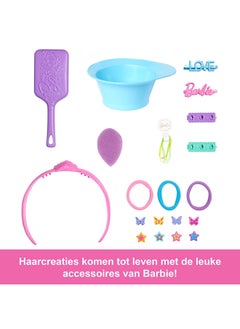 Barbie Doll Styling Head, Blonde Hair with 20+ Hair Styling Accessories Including Star & Butterfly Color Change Hair Clips  - Image 3