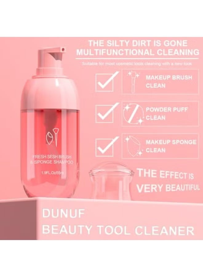 DUNUF Makeup Brush Cleaner | 55ML Cleanser Solution +| Deep Clean for Brushes, Beauty Sponges & Powder Puffs – Gentle, Cruelty-Free Formula - Image 5