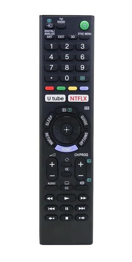 KPDP Compatible for Sony Bravia LCD LED UHD OLED QLED 4K Ultra HD TV Remote Control with YouTube and for Netflix Hotkeys. Universal Replacement for Original Sony Smart Android tv Remote Control, Black - Image 1