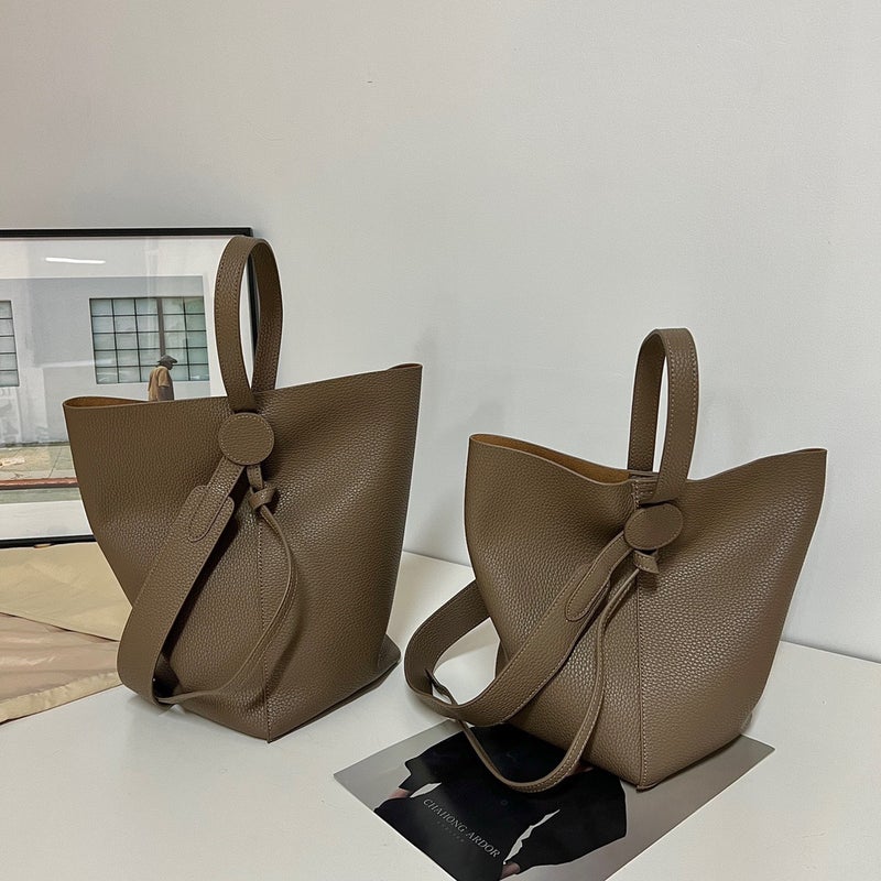 Commuter Women'S Bag Crossbody Bag Niche Design High-End Sense Bag Women'S Shoulder Cowhide Tote Bucket Bag - Image 5