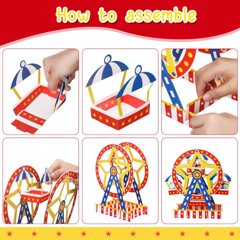 Epakh Carnival Ferris Wheel Centerpiece Carnival Theme Party Decorations Carnival Cake Holder Circus Carnival Favor Supplies for Candy Desserts Cake Carnival Ferris Wheel Party Decorations - Image 3
