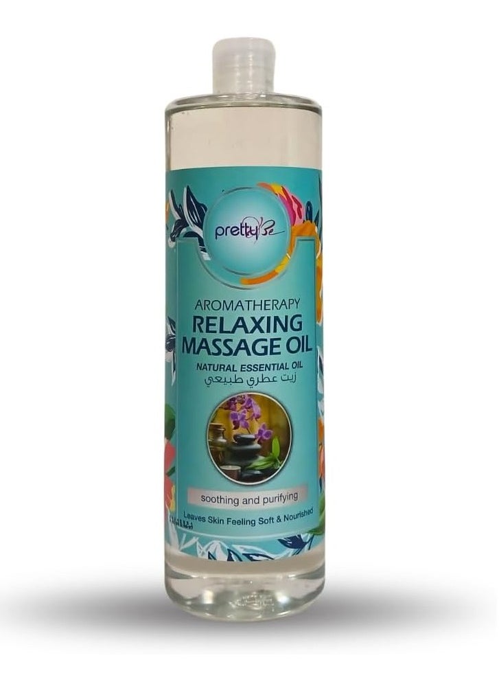Pretty Be Pretty Be Aroma Therapy Relaxing Massage Oil Natural Essential Oil, Sunflower and Sweet Almond Blend Massage Oil 1000ml  - Image 1