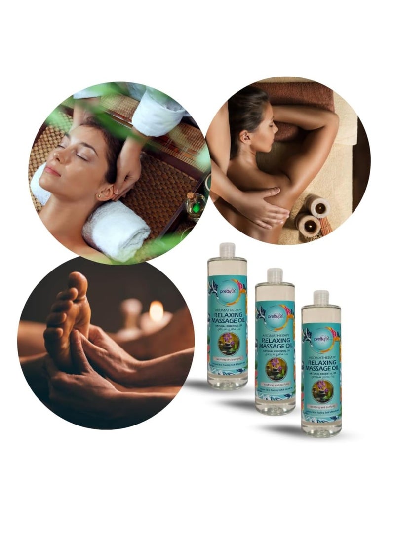 Pretty Be Pretty Be Aroma Therapy Relaxing Massage Oil Natural Essential Oil, Sunflower and Sweet Almond Blend Massage Oil 1000ml  - Image 3