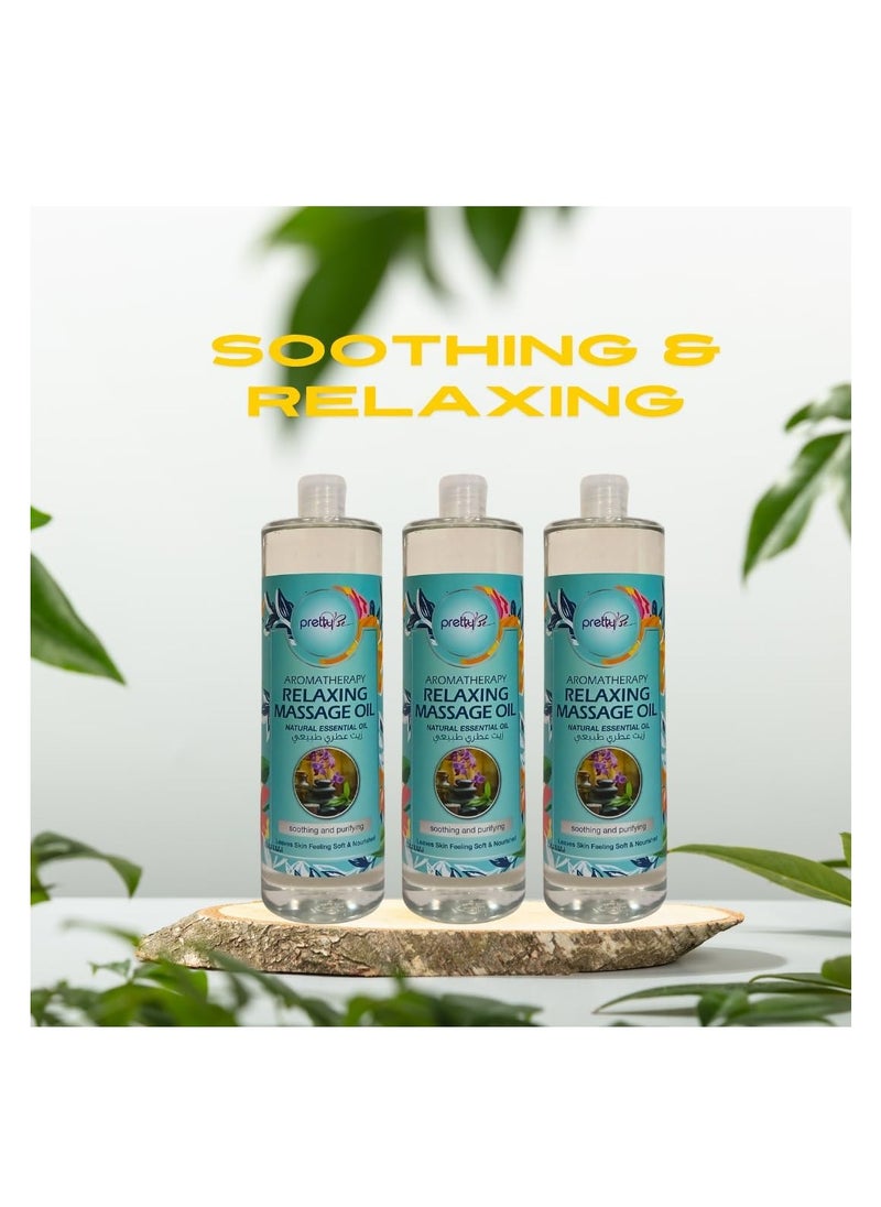 Pretty Be Pretty Be Aroma Therapy Relaxing Massage Oil Natural Essential Oil, Sunflower and Sweet Almond Blend Massage Oil 1000ml  - Image 4