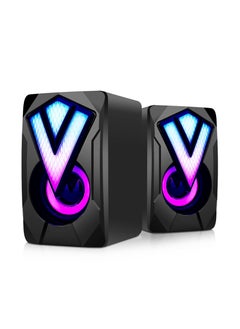 Generic Computer Speakers for Desktop,Laptop Speaker, PC Speaker, USB Small 3.5mm Jack Wired Computer Speaker with High-Quality Stereo Sound, RGB Lights, Volume Contro  - Image 1