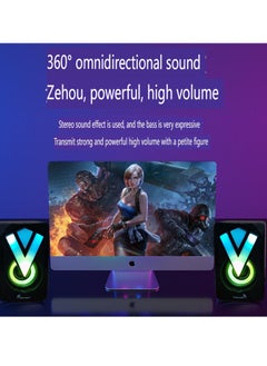 Generic Computer Speakers for Desktop,Laptop Speaker, PC Speaker, USB Small 3.5mm Jack Wired Computer Speaker with High-Quality Stereo Sound, RGB Lights, Volume Contro  - Image 5