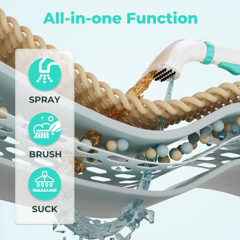 HAUSHOF Portable Carpet Spot and Upholstery Cleaner Machine, 13Kpa Powerful Suction & Spot Remover, Deep Stain Cleaning for Rug, Carpet, Car Seats, Pets, Stairs, Couches, with Cleaning Solution - Image 2