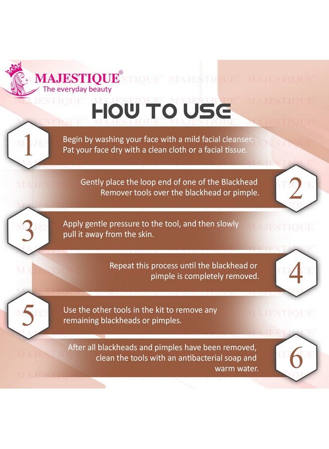 Majestique Blackhead Remover kit 4Pcs Proper Pimple Remover Tool - Blackhead Extractor Tool for Nose Face, Stainless Steel White Head Remover Kit for Men. Women -CMB530 - Image 3