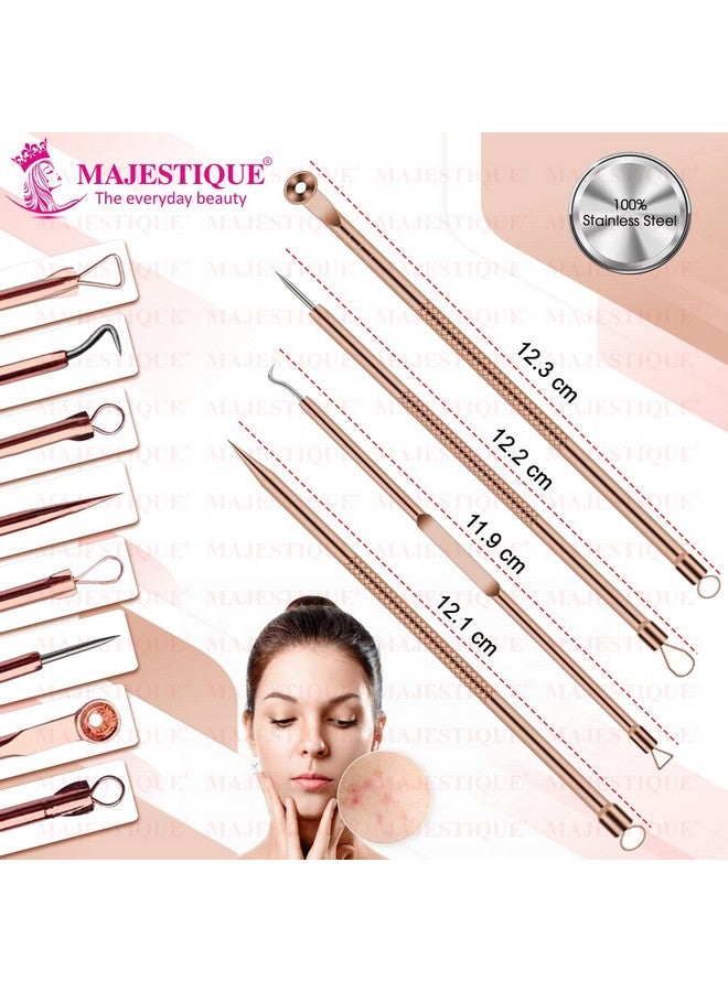 Majestique Blackhead Remover kit 4Pcs Proper Pimple Remover Tool - Blackhead Extractor Tool for Nose Face, Stainless Steel White Head Remover Kit for Men. Women -CMB530 - Image 2