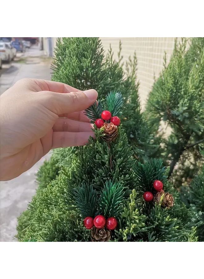 20 Pcs Artificial Pinecone Ornaments With Realistic Brown Pinecones Red Berries And Natural Vine Branches For Christmas Wreath Garland Tree Decor Durable Holiday Hanging Decorations For Indoor Outdoor Home Office - Image 2