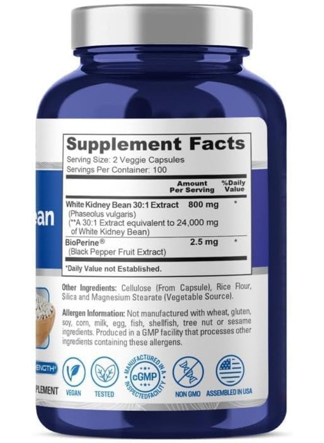 NusaPure NusaPure White Kidney Beans 24,000mg per Serving - Bioperine - Extract 30:1 (Vegan, Non-GMO)  - Image 2