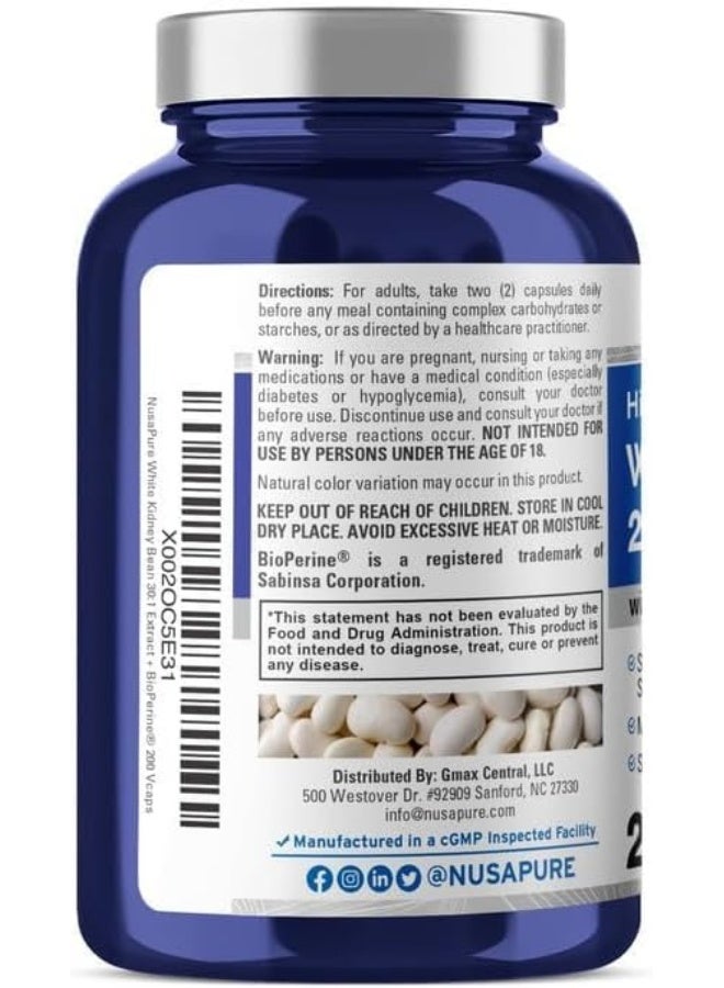 NusaPure NusaPure White Kidney Beans 24,000mg per Serving - Bioperine - Extract 30:1 (Vegan, Non-GMO)  - Image 3