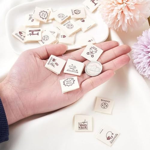 vingol 50 Pcs Clothes Cotton Labels Sewing Washable Handmade Garment Clothing for DIY Sewing (#2) - Image 3
