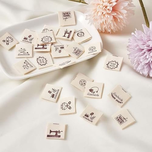 vingol 50 Pcs Clothes Cotton Labels Sewing Washable Handmade Garment Clothing for DIY Sewing (#2) - Image 4