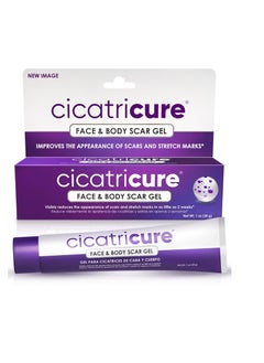 CICATRICURE Cicatricure Face & Body Advanced Scar Gel, Scar Treatment for Old & New Scars, Fades Stretch Marks Away, Surgical Scars, Injuries, Burns and Acne Scar Treatment, For Adults & Kids, 1 oz (28g), 1-Pack  - Image 1