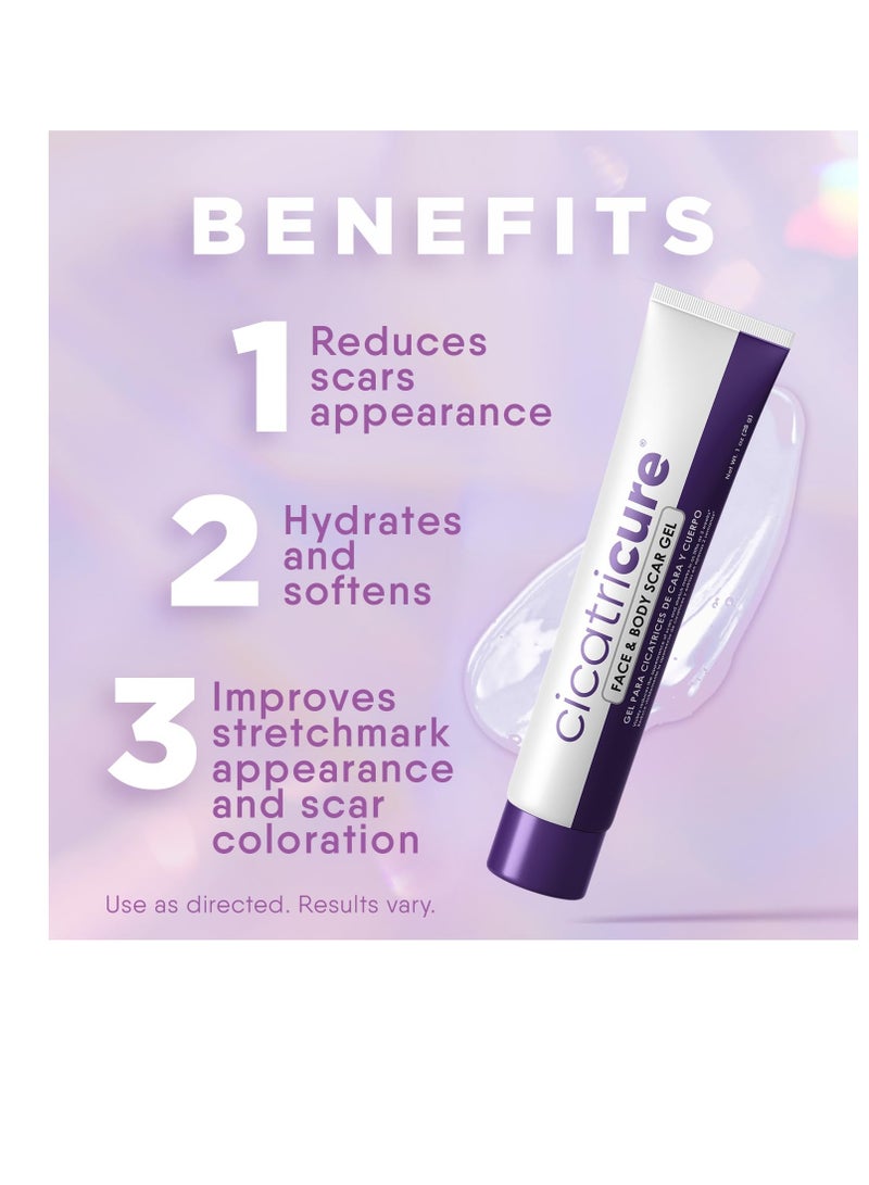 CICATRICURE Cicatricure Face & Body Advanced Scar Gel, Scar Treatment for Old & New Scars, Fades Stretch Marks Away, Surgical Scars, Injuries, Burns and Acne Scar Treatment, For Adults & Kids, 1 oz (28g), 1-Pack - Image 2