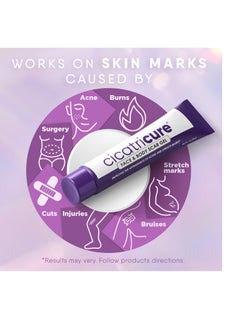 CICATRICURE Cicatricure Face & Body Advanced Scar Gel, Scar Treatment for Old & New Scars, Fades Stretch Marks Away, Surgical Scars, Injuries, Burns and Acne Scar Treatment, For Adults & Kids, 1 oz (28g), 1-Pack  - Image 4