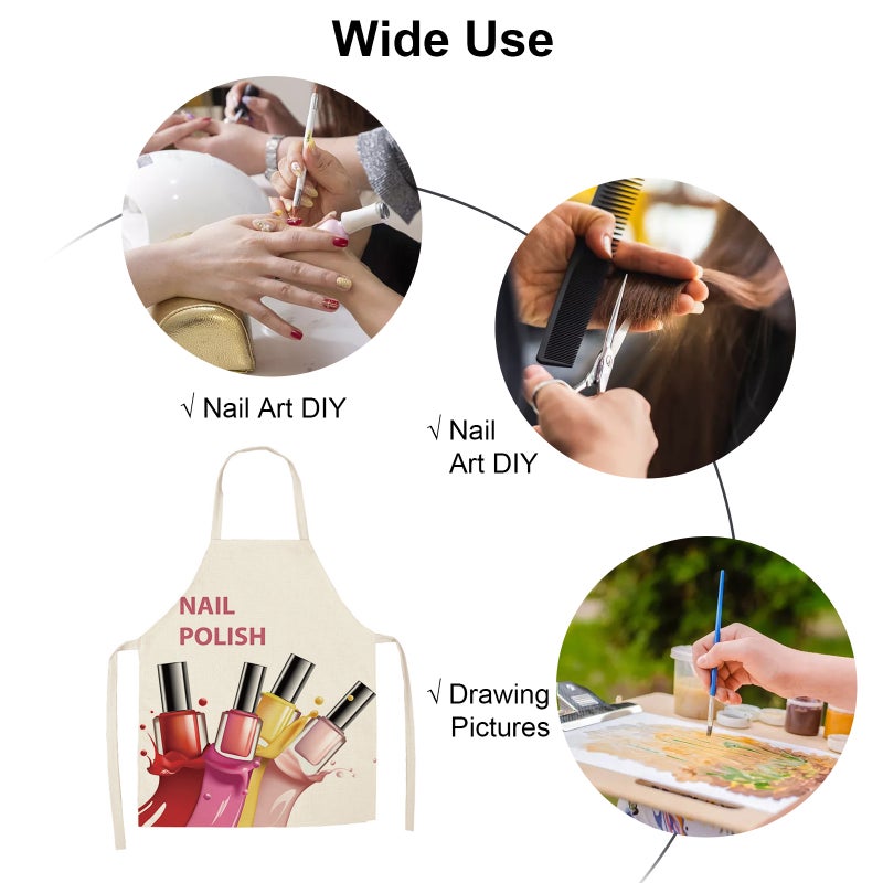 Salon Apron: 68cm X 55cm Adjustable Waterproof Anti-Stain Premium Fabric - Lightweight Soft Easy-Clean Working Apron for Women in Nail Art Salons - Image 3