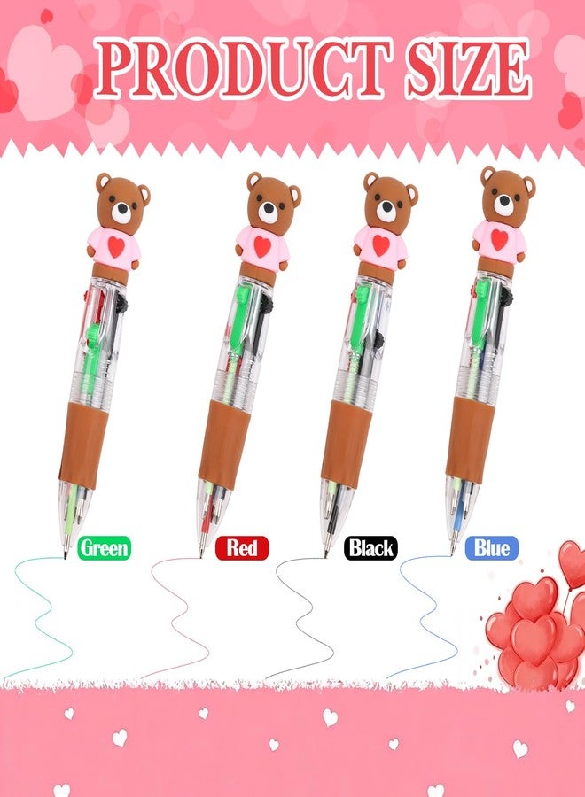 FOIMAS 24pcs Mini Multicolor Pens in One Valentine Mini Multicolor Pens 4-in-1 Ballpoint Pen for Valentine's Day Love Theme Party Supplies Gifts - Image 3