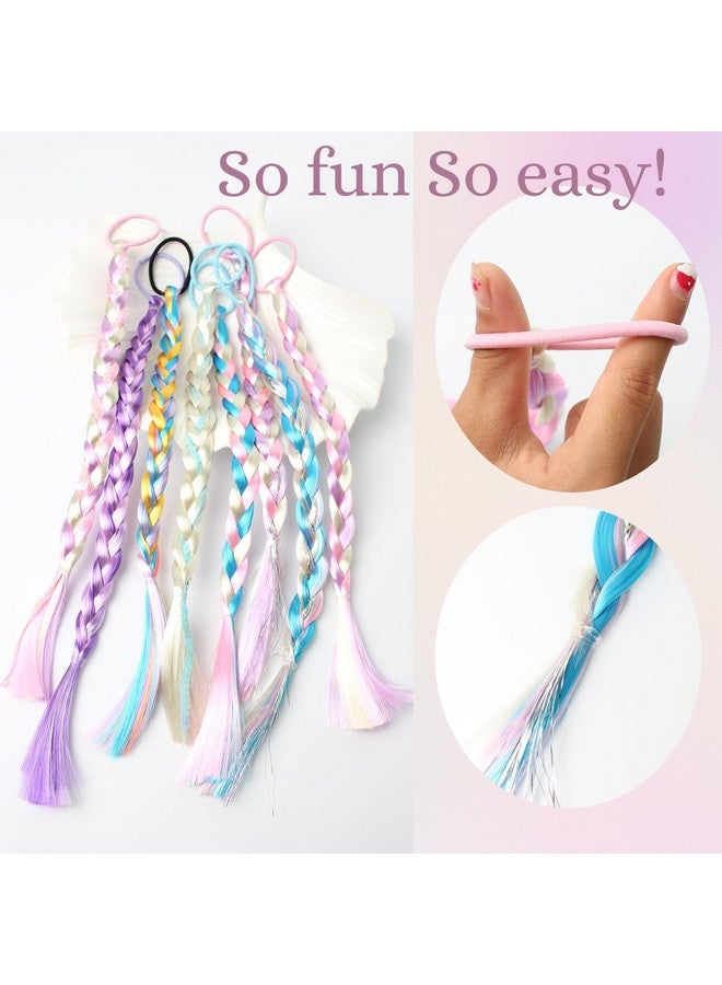 RJMBMUP 8 Pcs Colored Hair Extensions Hairpieces Braids With Rubber Bands Colorful Synthetic Ponytail Hair Accessories - Image 3