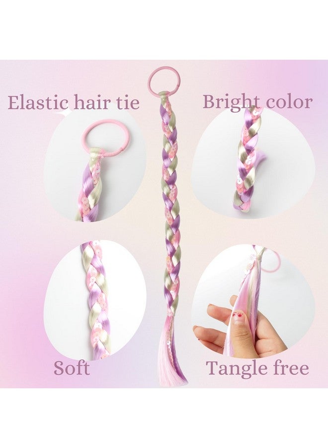 RJMBMUP 8 Pcs Colored Hair Extensions Hairpieces Braids With Rubber Bands Colorful Synthetic Ponytail Hair Accessories - Image 5