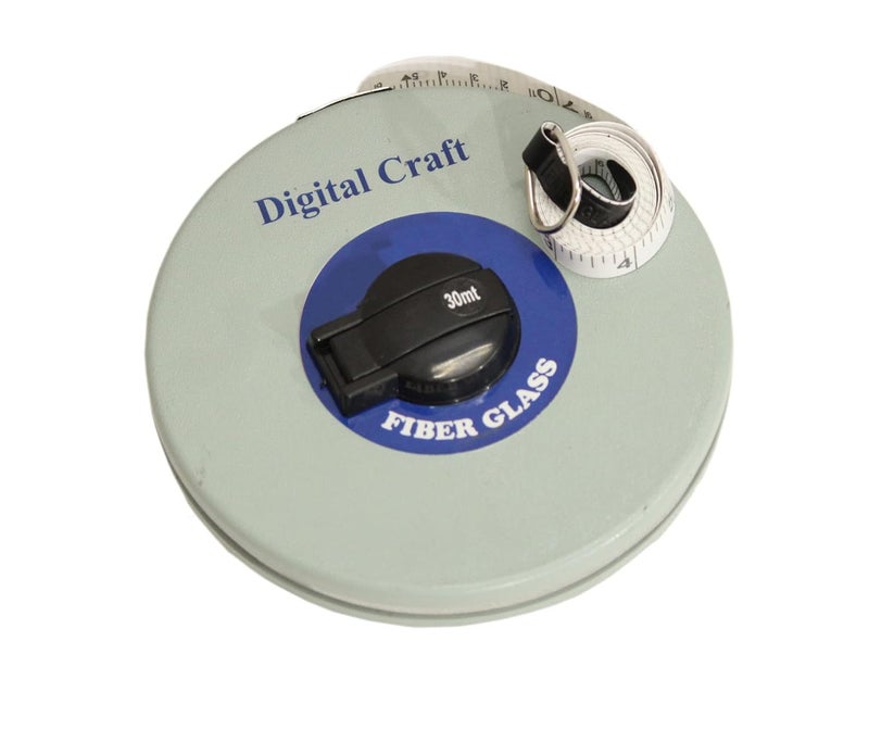 Digital Craft Glass Fiber Leather Tape Measure Metric Measuring Woodworking Tool Portable Measurement Tools For Football Field 30M Tape FiberglassPencilMeasuring Tape 3Mtr200Grm Hammer - Image 2