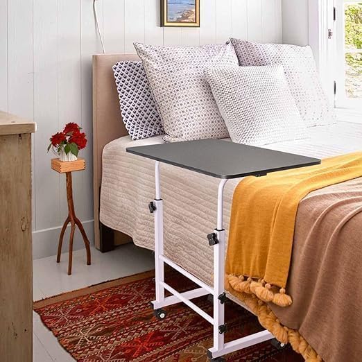 VISBY INDIA MultiPurpose Laptop Table Study Table Bed Table Adjustable Height Portable for Office Work Form Home DIY Table Easy to Assemble Engineered BLACKSS Heights - Image 5