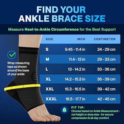 Modvel Foot & Ankle Brace Socks for Sprained Ankle Compression Sleeve - Plantar Fasciitis Relief Brace, Foot Support for pain Women & Men - Tendonitis & Arthritis Feet Sleeve, Stabilizing Ankles Wrap - Image 3