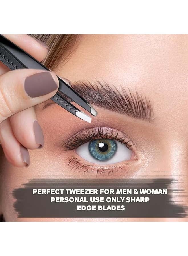 2PCS Slant Tweezer, Stainless Steel, High Precision Hair Removal - Image 3