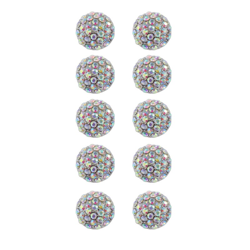 Jerler 10 Pcs Sliver Rhinestone Buttons Crystal Embellishments Sew on Clothing Buttons