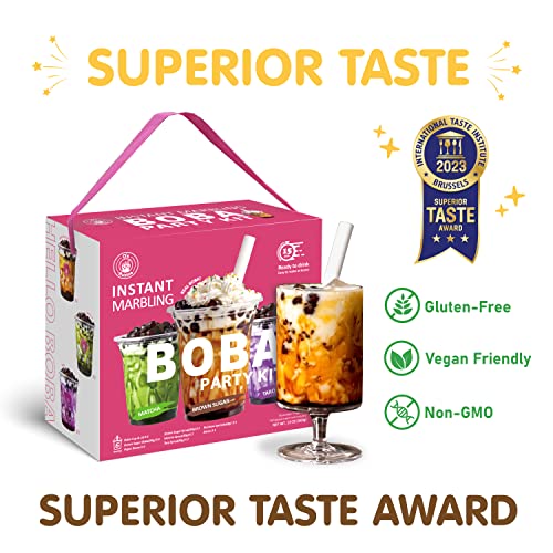 O's Bubble Boba Tea Kit - Bubble Tea Kit - All in One Boba Kit for Boba Tea Lovers - Boba Party Kit for Boba Drinks - Boba Kit for Kids - 6 Servings Includes Cups, Straws, Stirrer (Party Kit Variety Pack Upgrade) - Image 3
