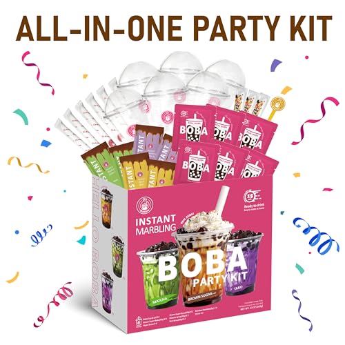 O's Bubble Boba Tea Kit - Bubble Tea Kit - All in One Boba Kit for Boba Tea Lovers - Boba Party Kit for Boba Drinks - Boba Kit for Kids - 6 Servings Includes Cups, Straws, Stirrer (Party Kit Variety Pack Upgrade) - Image 5