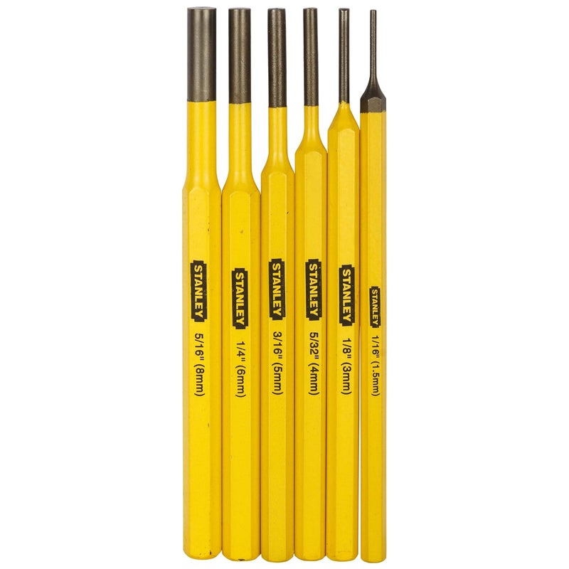 STANLEY 418226 6 Piece Pin Punches Set Yellow and Black - Image 2