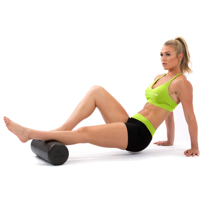 ProsourceFit High Density Foam Rollers 12 - inches long, Firm Full Body Athletic Massage Tool for Back Stretching, Yoga, Pilates, Post Workout Muscle Recuperation, Black - Image 4