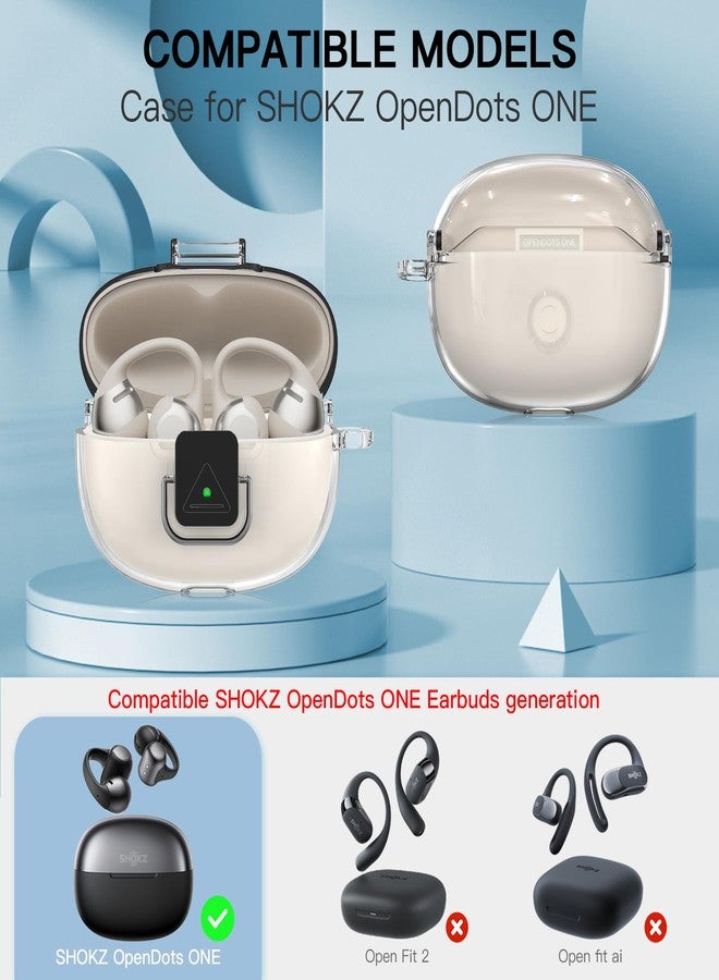 TUDIOW for SHOKZ OpenDots ONE Case, [with Lock] OpenDots ONE Case Cover Clear TPU Shockproof Protective Compatible with SHOKZ OpenDots One's Earbuds Accessories with Cleaning Kit & Keychain(Clear) - Image 2