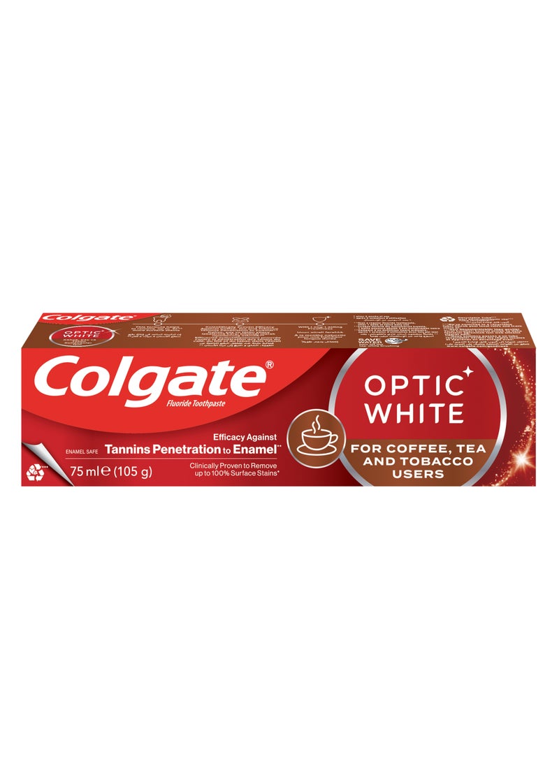 Colgate معجون أسنان أوبتيك وايت للبقع الناتجة عن القهوة والشاي والتبغ - Image 1