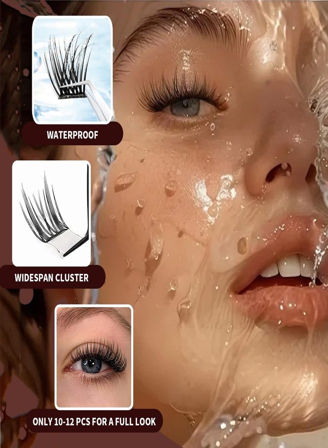 PHIXBEAR Self Adhesive Eyelashes No Glue Needed 120pcs Natural Self Adhesive Lash Clusters Wispy Reusable Press on Lashes Pre-Glue 10-16mm Individual Lashes C Curl DIY Eyelash Extensions - Image 5