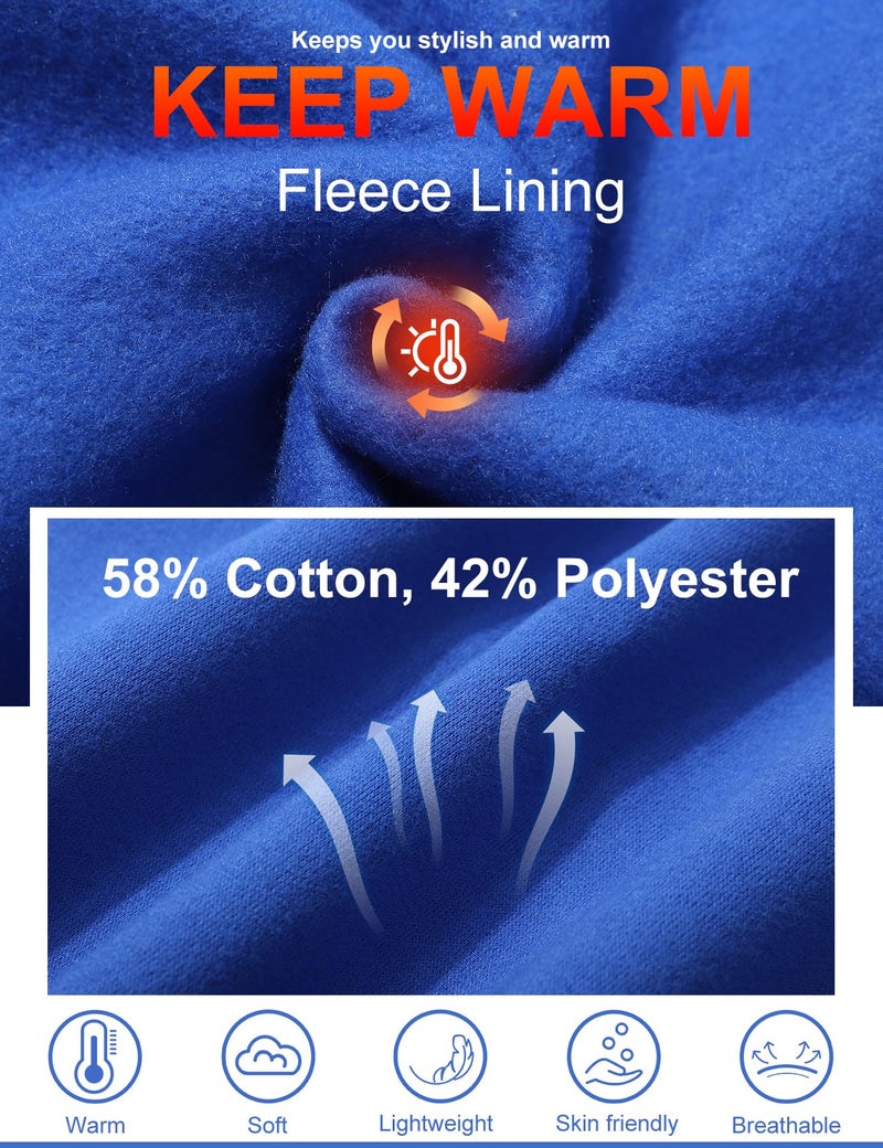 Eisctnd Womens Fleece 2 Piece Sweatsuit Lounge Set Long Sleeve Sweatshirt Jogger Pants Tracksuit Sweatsuit 2025 Fall Sets(Blue-XXL) - Image 5