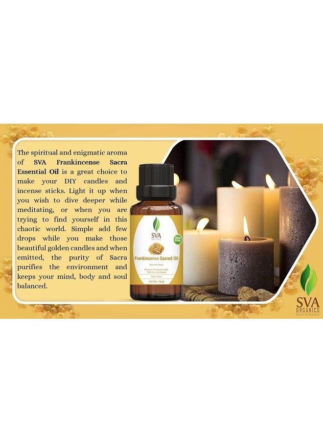 SVA Organics - SVA Frankincense Sacra (Sacred) Oil 100% Pure & Natural, Authentic & Premium Therapeutic Grade Oil for Skin Care, Hair Care, Scalp Massage & Aromatherapy (10 ml) - Image 1