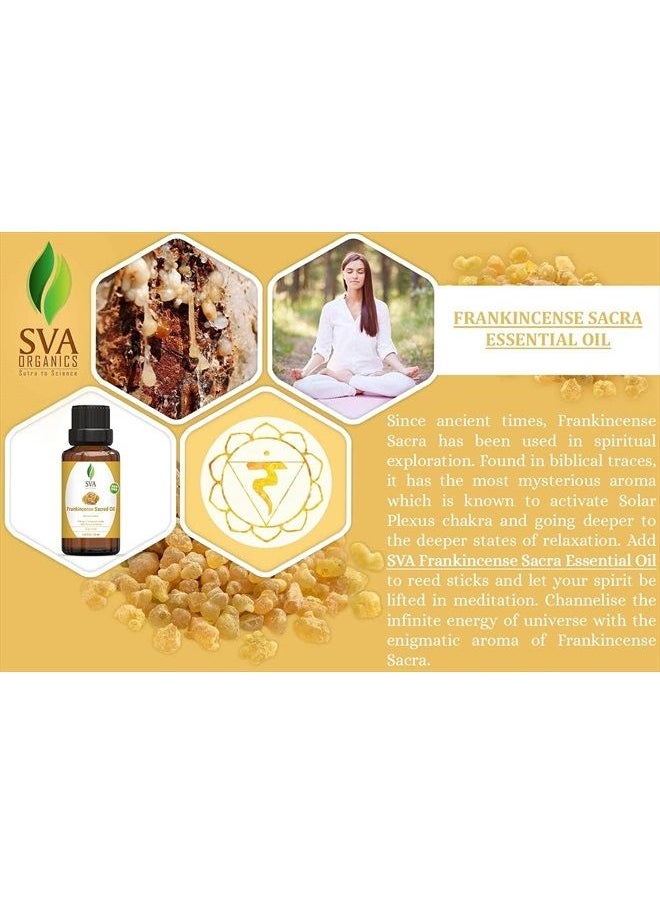 SVA Organics - SVA Frankincense Sacra (Sacred) Oil 100% Pure & Natural, Authentic & Premium Therapeutic Grade Oil for Skin Care, Hair Care, Scalp Massage & Aromatherapy (10 ml) - Image 1