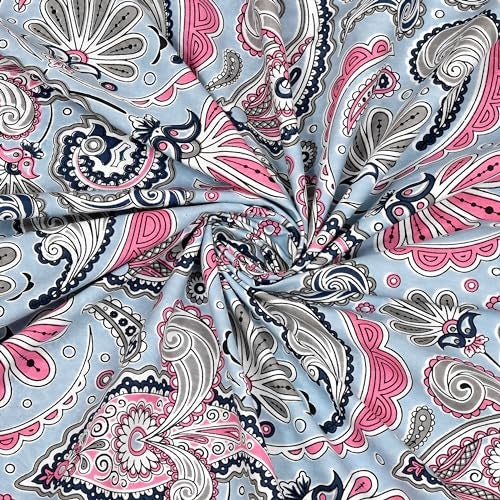 ElanorHomes 240 TC Cotton Double King Size Bedsheet | Hand Printed | Ultra-Soft & Skin-Safe | Breathable Summer Comfort | 93x108 inches with 2 Pillow Covers (Blue Floral Motifs) - Image 2