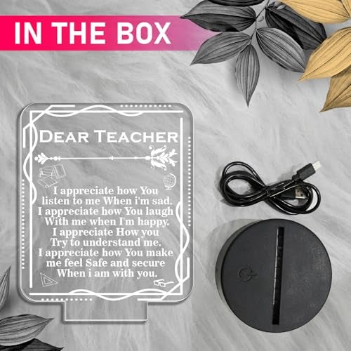 GIFTMEBAZAR Inspirational Night Lamp Appreciation Gifts for Teacher | Warm White Light with On/Off Touch | Thankyou Gift for Teacher | School Teacher Gift - Image 5